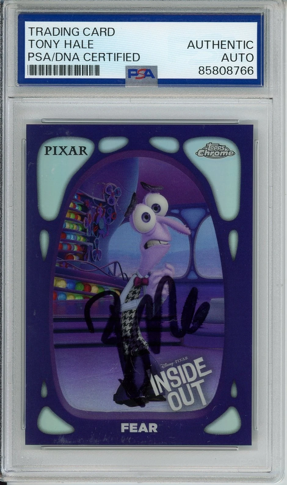 2024 TOPPS CHROME DISNEY PIXAR INSIDE OUT FEAR TONY HALE SIGNED PSA DNA COA AUTO