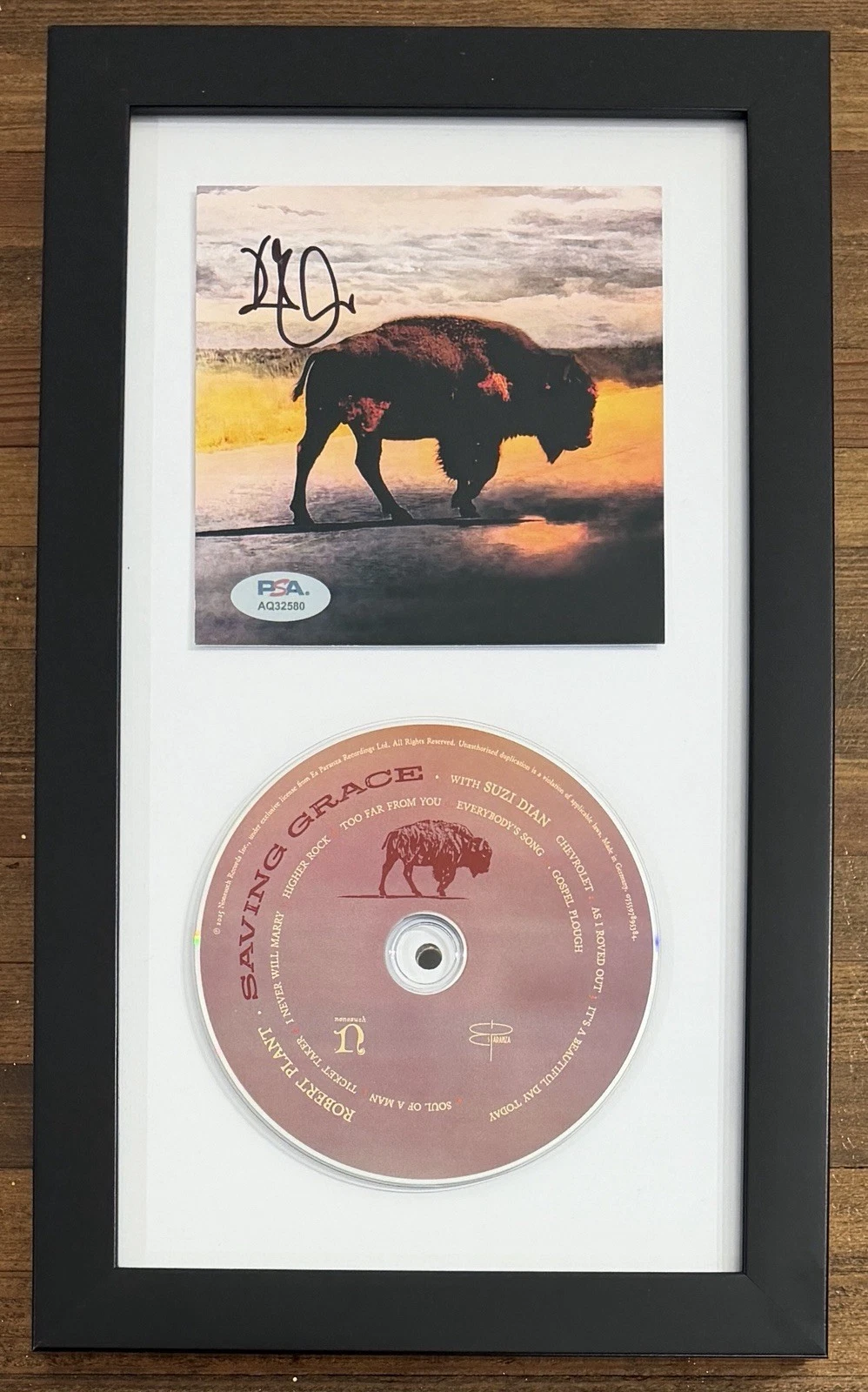 FRAMED ROBERT PLANT SIGNED COVER CARD & CD PSA DNA COA AUTOGRAPH LED ZEPPELIN