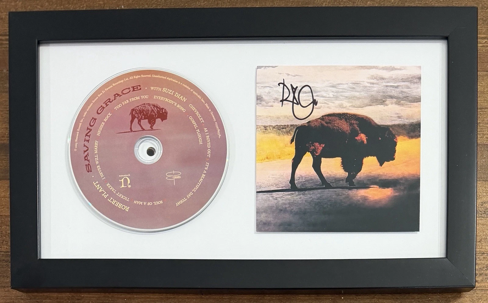FRAMED ROBERT PLANT SIGNED ALBUM CARD & CD PSA DNA COA AUTOGRAPH LED ZEPPELIN