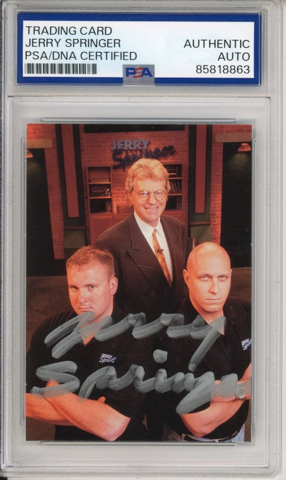 1998 Comic Images Promo Card Jerry Springer Show Signed Rookie PSA DNA AUTHENTIC