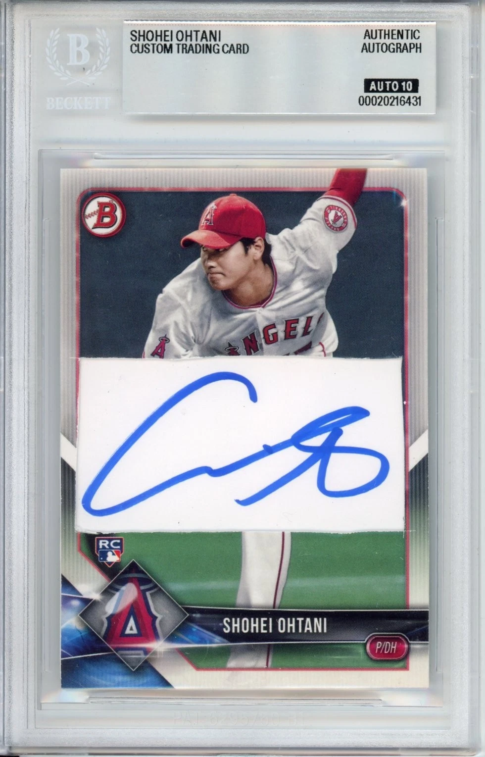 2018 Bowman #49 Shohei Ohtani SIGNED CUT AUTOGRAPH Rookie RC Card BAS 10 AUTO