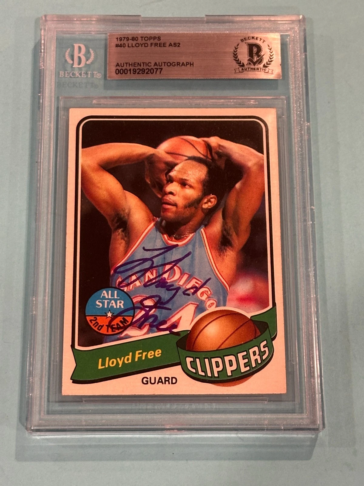 LLOYD FREE Signed 1979-80 TOPPS Card #40 Beckett BAS