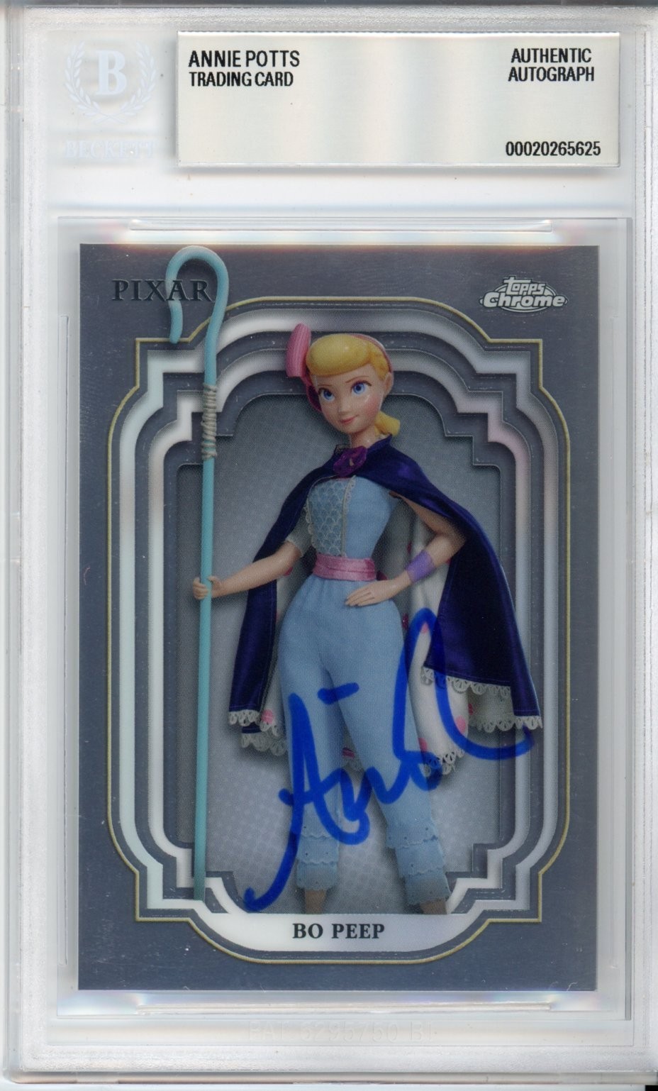 2024 TOPPS CHROME DISNEY TOY STORY SIGNED BO PEEP ANNIE POTTS BAS BECKETT AUTO