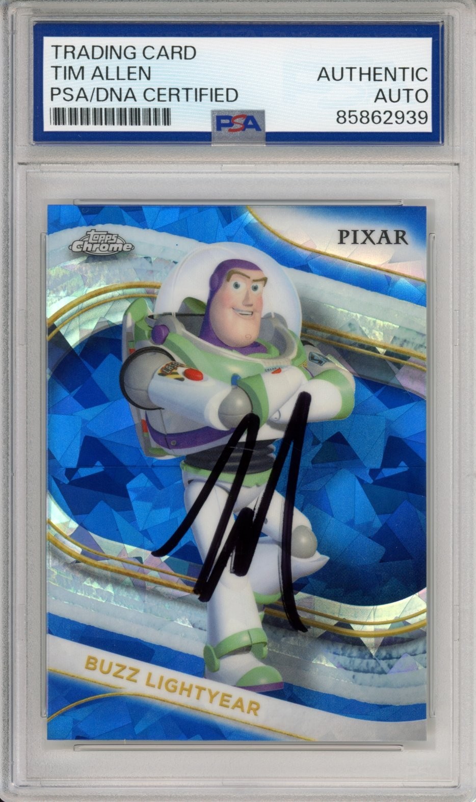 2025 TOPPS CHROME DISNEY SAPPHIRE BUZZ SIGNED TOY STORY TIM ALLEN PSA DNA AUTO