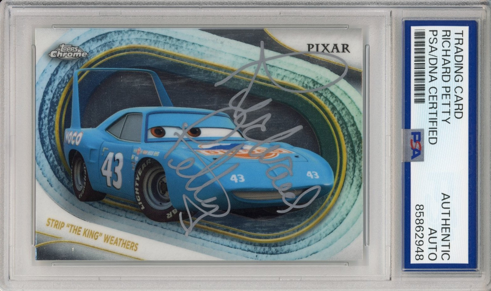 2025 TOPPS CHROME DISNEY PIXAR SIGNED STRIP KING RICHARD PETTY PSA DNA AUTOGRAPH