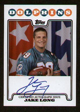 Jake Long signed autographed Topps Trading Card RPA-JL