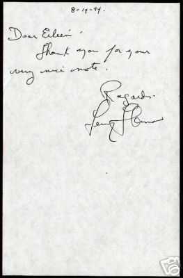 Fernie Flaman signed autographed letter Hockey HOF