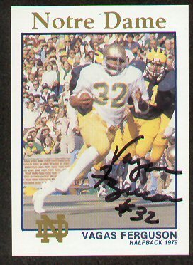 Vagas Ferguson signed autograph Notre Dame Trading Card