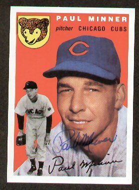 Paul Minner signed autograph 1954 Topps Archives #28