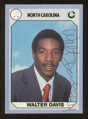 Walter Davis signed North Carolina Collegiate Card