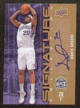 Donte Greene auto 2009-10 UD Signature Collection