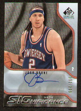 Josh Boone signed auto 2009-10 UD Significance 353/399