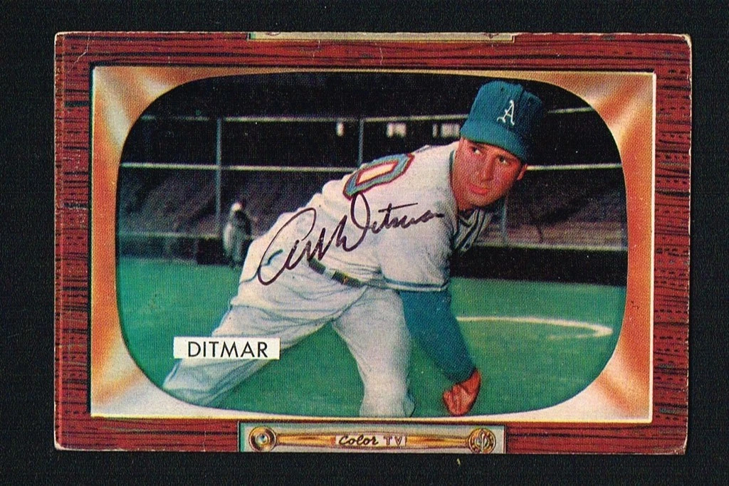 Art Ditmar No. 90 signed autograph auto 1955 Bowman Baseball Trading Card