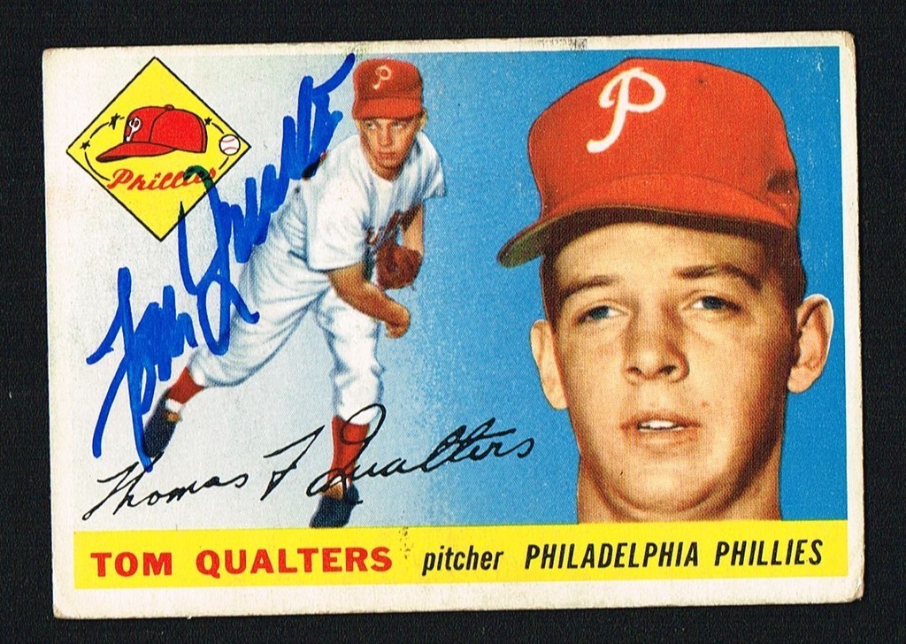 Tom Qualters #33 signed autograph auto 1955 Topps Baseball Trading Card