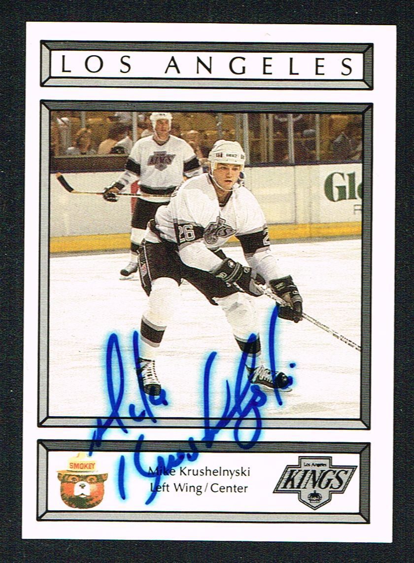 Mike Krushelnyski signed autograph auto L.A. Kings 1989 Smokey Bear Trading Card