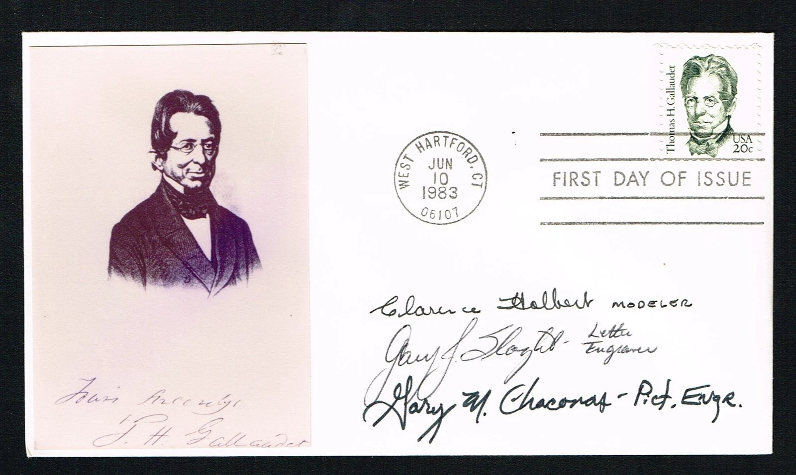 Clarence Holbert, Gary Chaconas & Gary Slaght signed autograph Postal Cover FDC