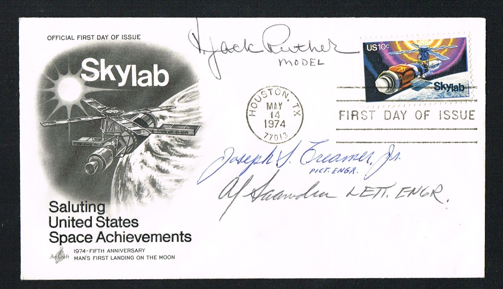 V. Jack Ruther, Joseph Creamer & Al Saavedra signed autograph Stamp FDC Artist