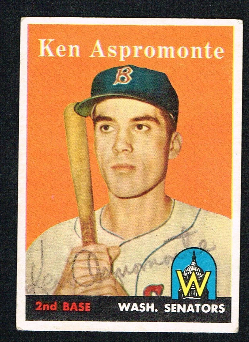 Ken Aspromonte #405 signed autograph auto 1958 Topps Baseball Trading Card