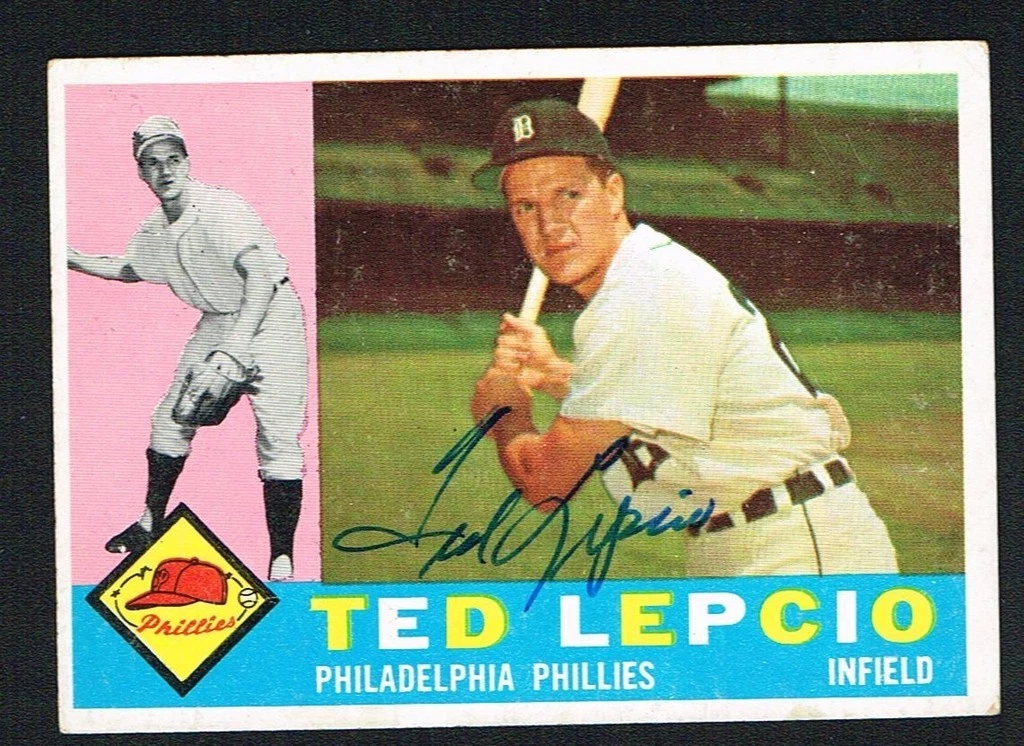 Ted Lepcio #97 signed autograph auto 1960 Topps Baseball Trading Card
