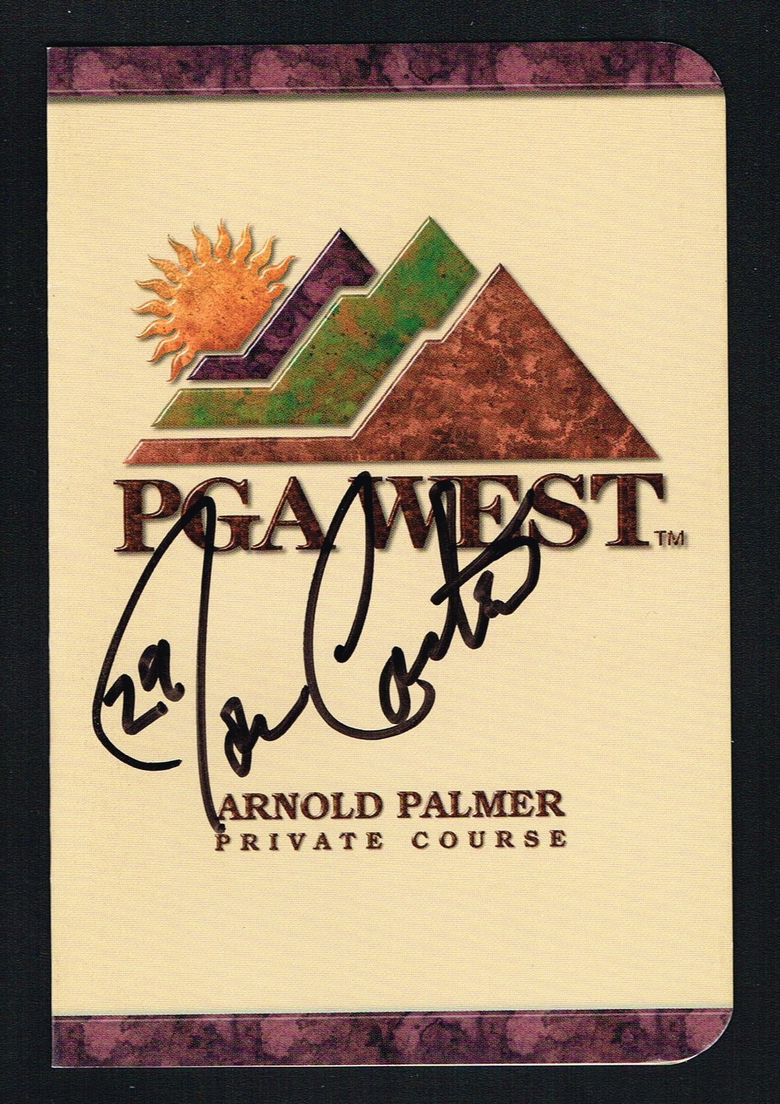 Joe Carter signed autograph auto PGA West Scorecard