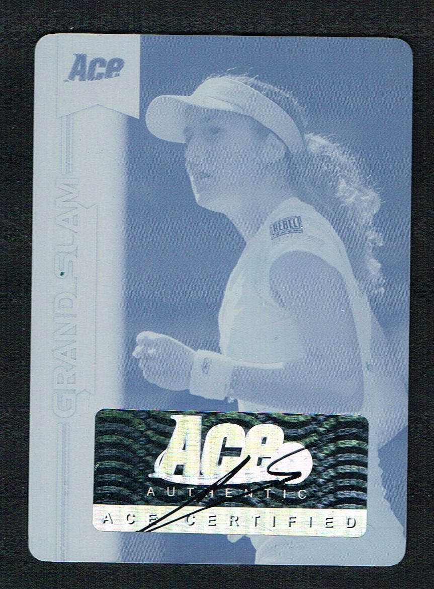 Shahar Peer signed autograph auto Cyan Plate 2013 Ace Authentic Grand Slam 1/1