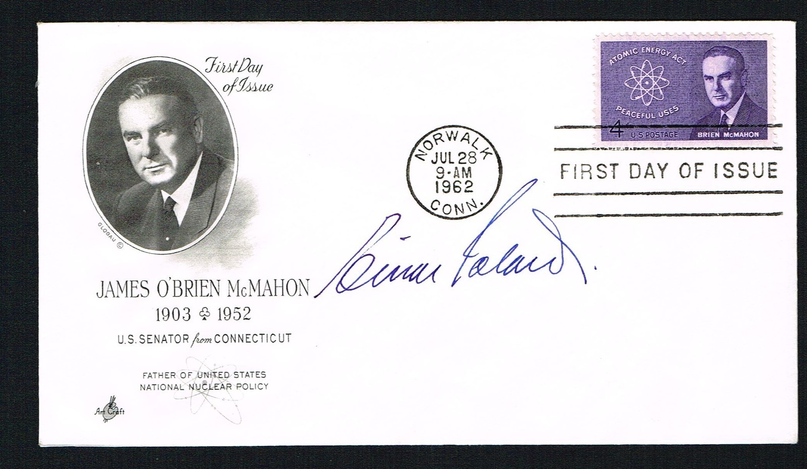 Einar Saeland signed autograph First Day Cover European Agency Nuclear Energy