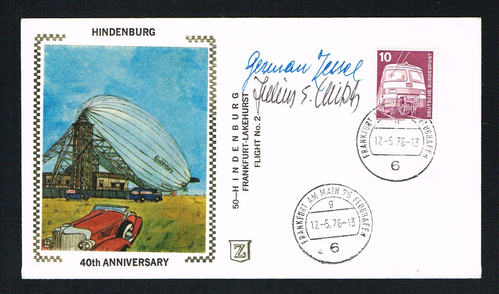German Zettel & Julius E. Witzky signed autograph Cover Hindenburg Related