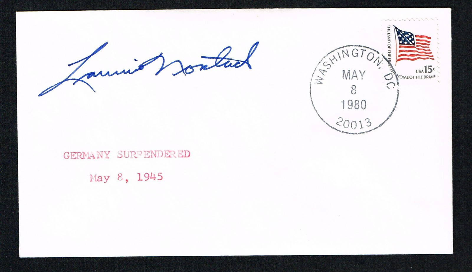 Lauris Norstad (d. 1988) signed autograph auto Postal Cover Army General WWII