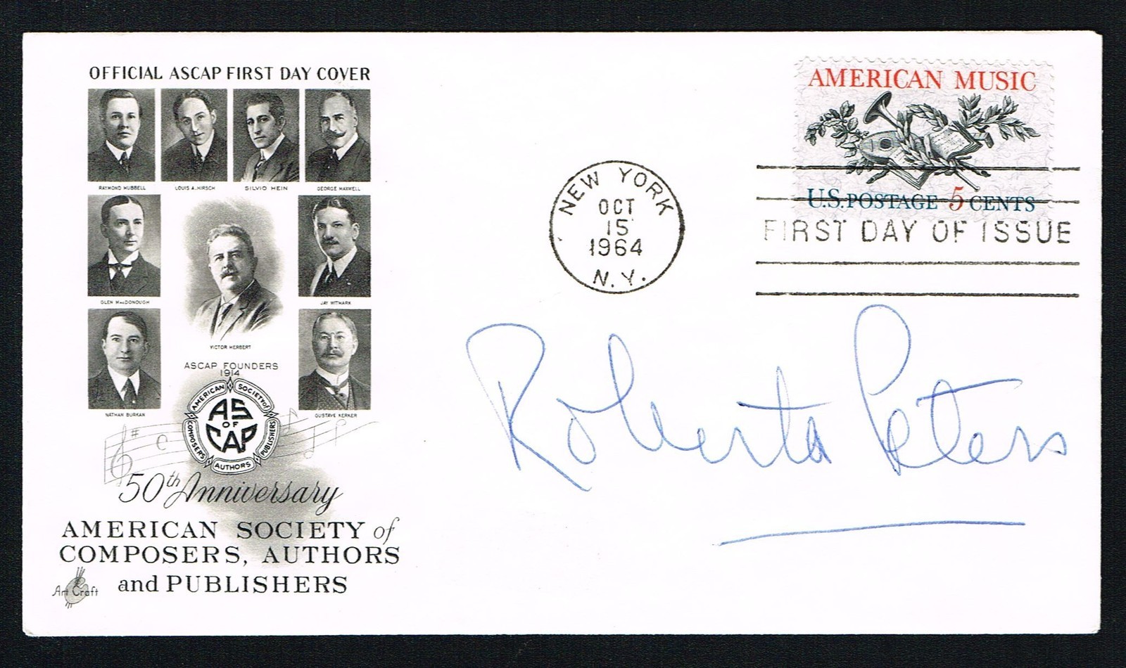 Roberta Peters signed autograph auto First Day Cover FDC Coloratura Soprano