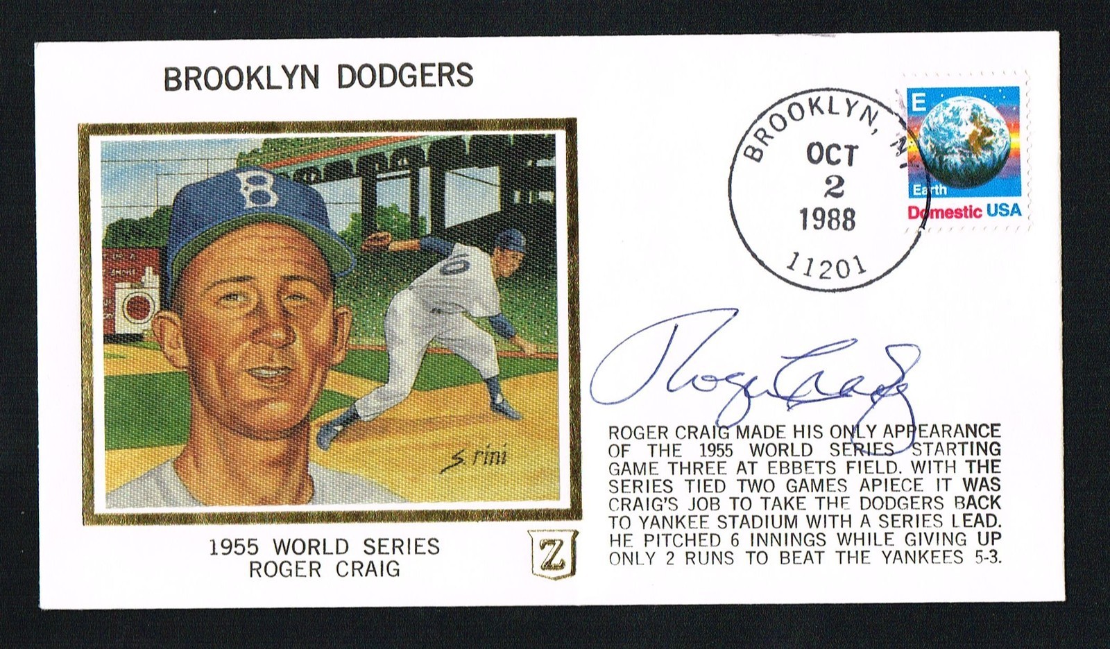 Roger Craig signed autograph auto Postal Cover Baseball Pitcher & Manager