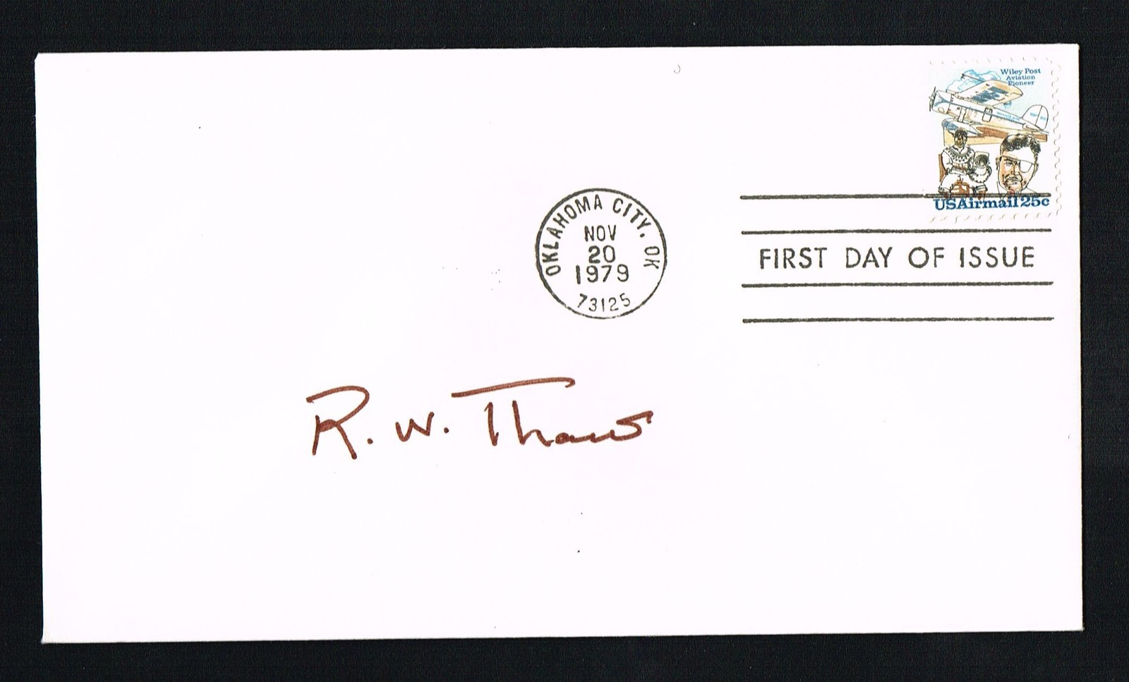 Russell William Thaw (d. 1984) signed autograph First Day Cover American Pilot