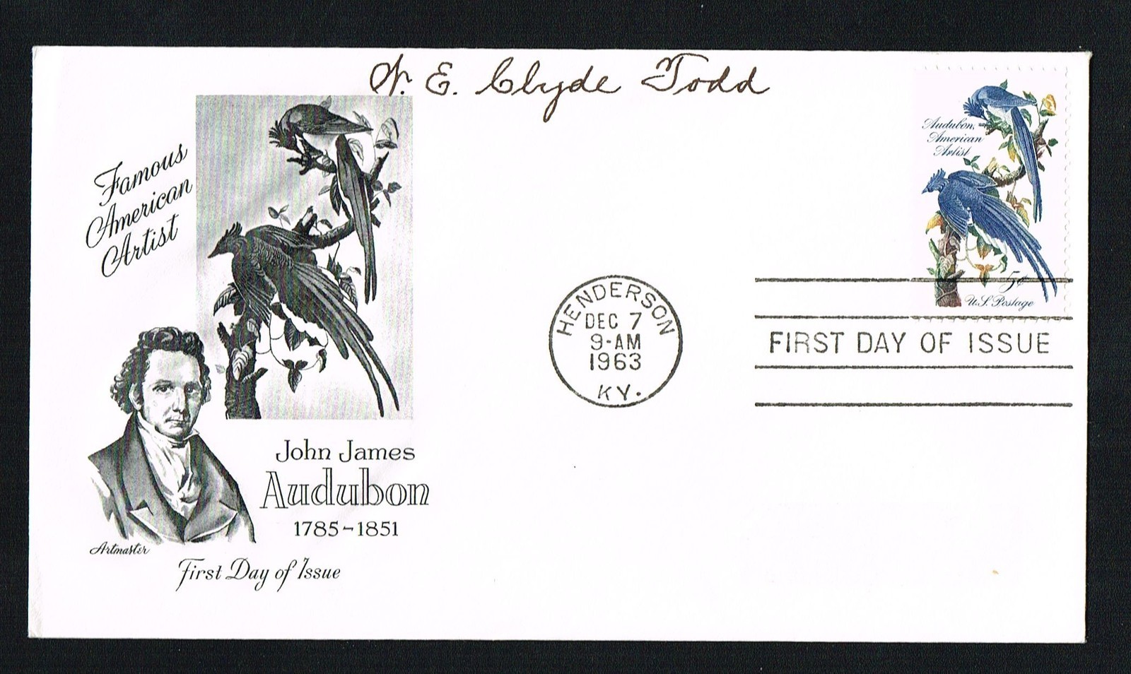 Walter Edmond Clyde Todd (d 1969) signed autograph First Day Cover Ornithologist
