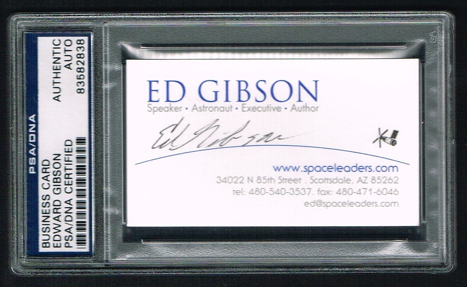 Ed Gibson NASA Astronaut signed autograph auto Business Card PSA Slabbed
