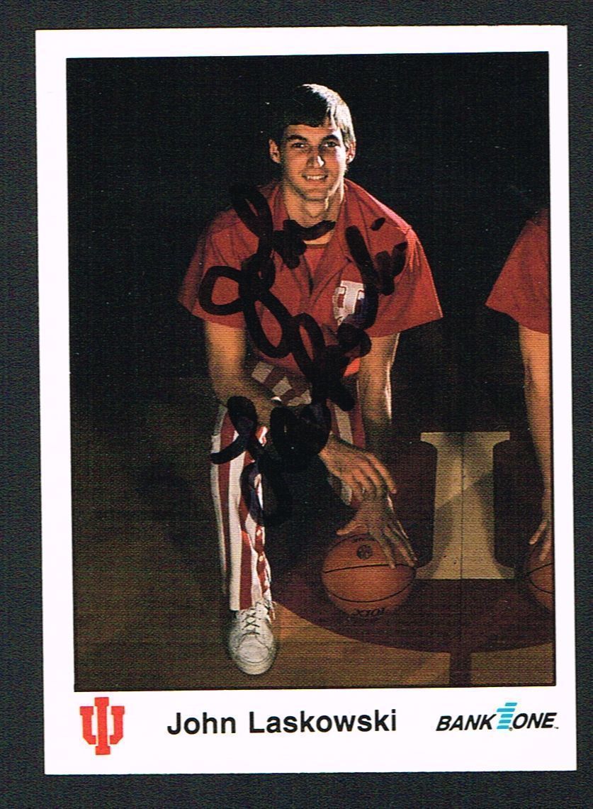 John Laskowski #33 signed autograph 1986 University of Indiana Basketball Card