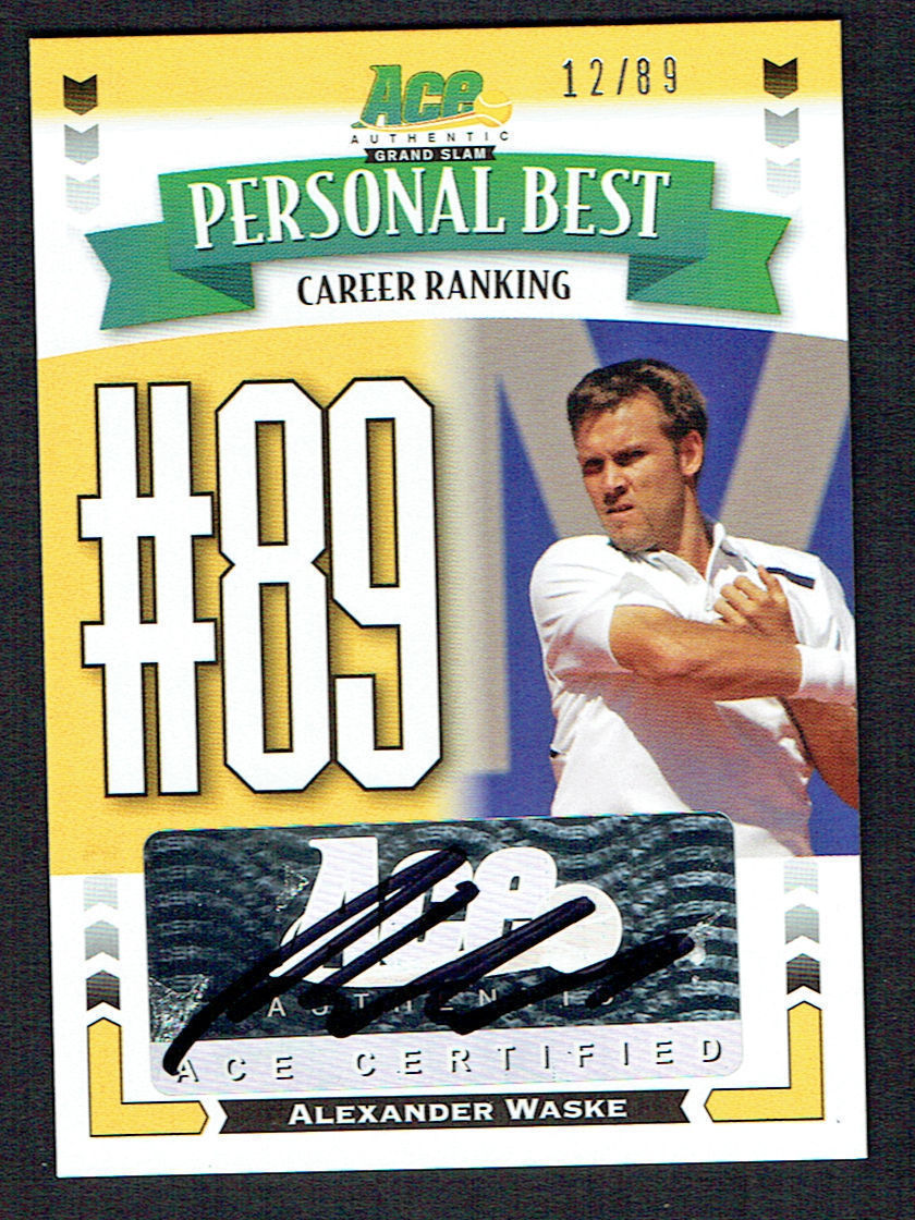 Alexander Waske #PB-AW2 signed autograph 2013 ACE Authentic Personal Best 12/89