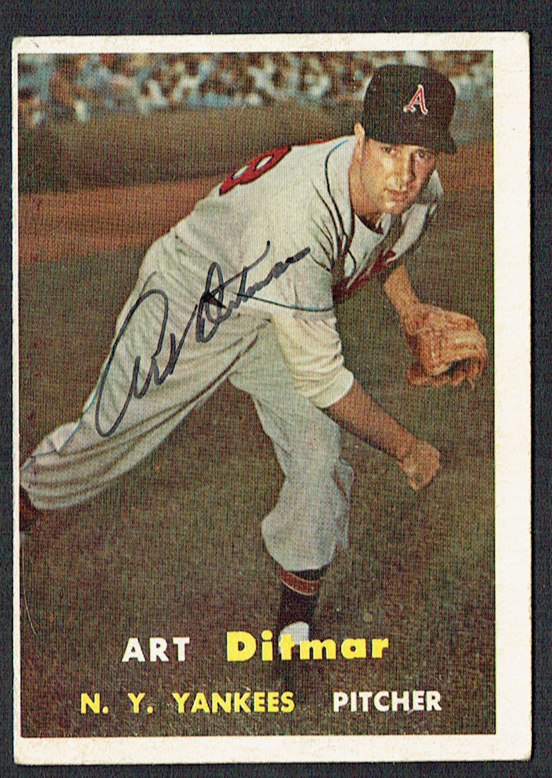 Art Ditmar #132 signed autograph auto 1957 Topps Baseball Trading Card