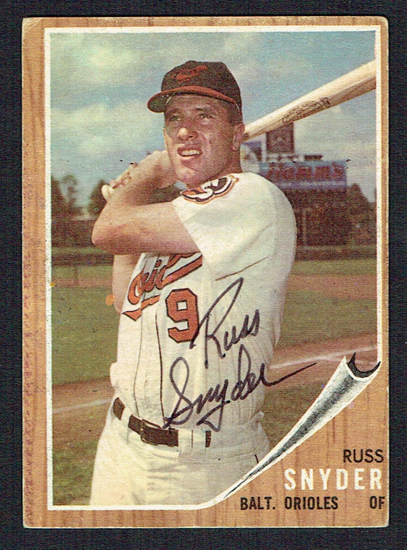 Russ Snyder #64 signed autograph auto 1962 Topps Baseball Trading Card