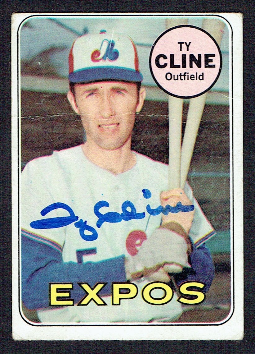 Ty Cline #442 signed autograph auto 1969 Topps Baseball Trading Card