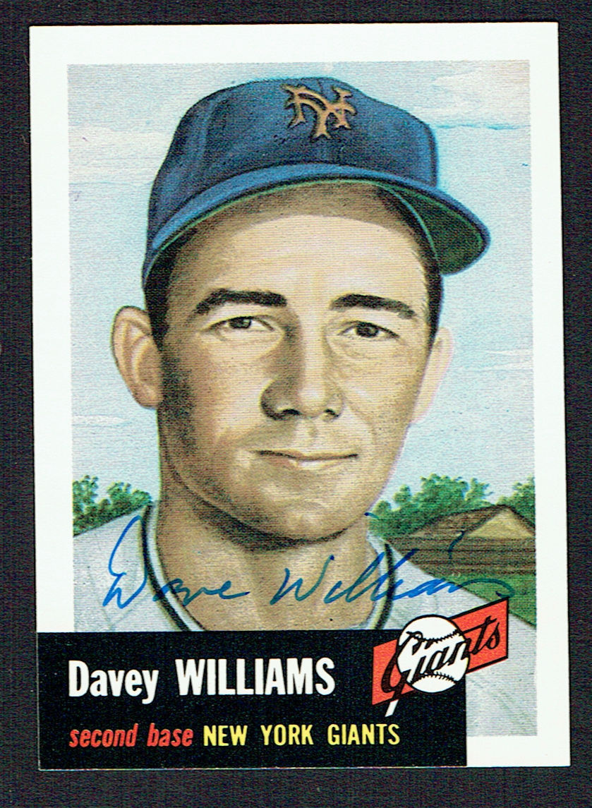 Davey Williams (d 2009) #120 signed autograph auto 1991 Topps 1953 Archives Card