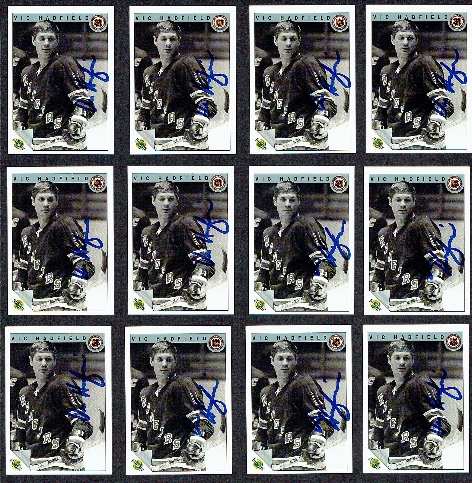 Vic Hadfield #21 signed autograph 1992 Ultimate Original Six Hockey Cards (12)