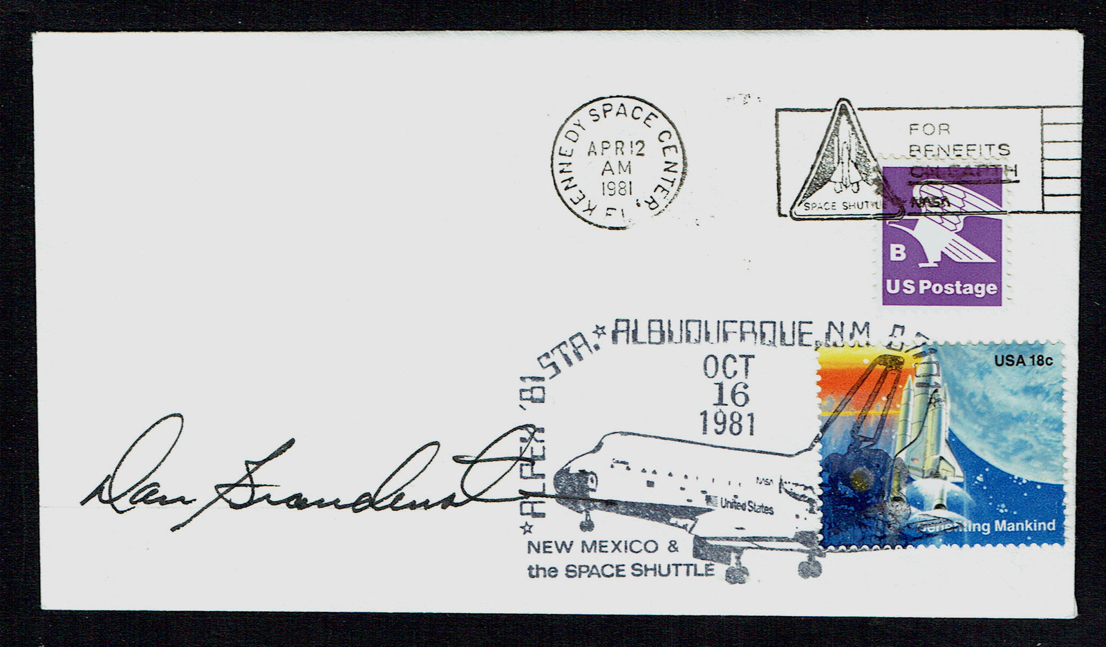 Dan Brandenstien signed autograph Cover NASA Astronaut on STS-8, 51-G, 32, & 49