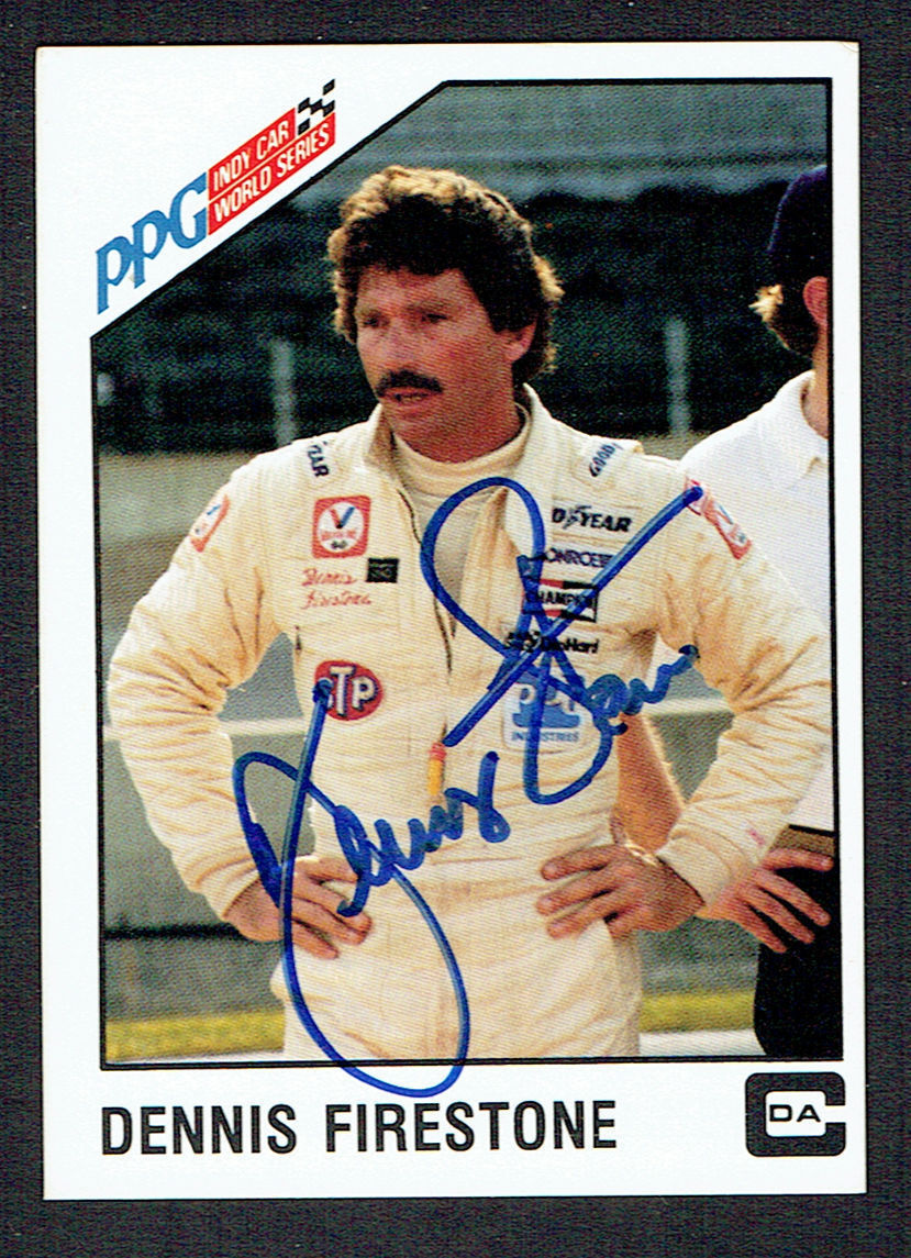 Dennis Firestone #2 signed autograph 1983 A&S Racing PPG Indy Car World Series