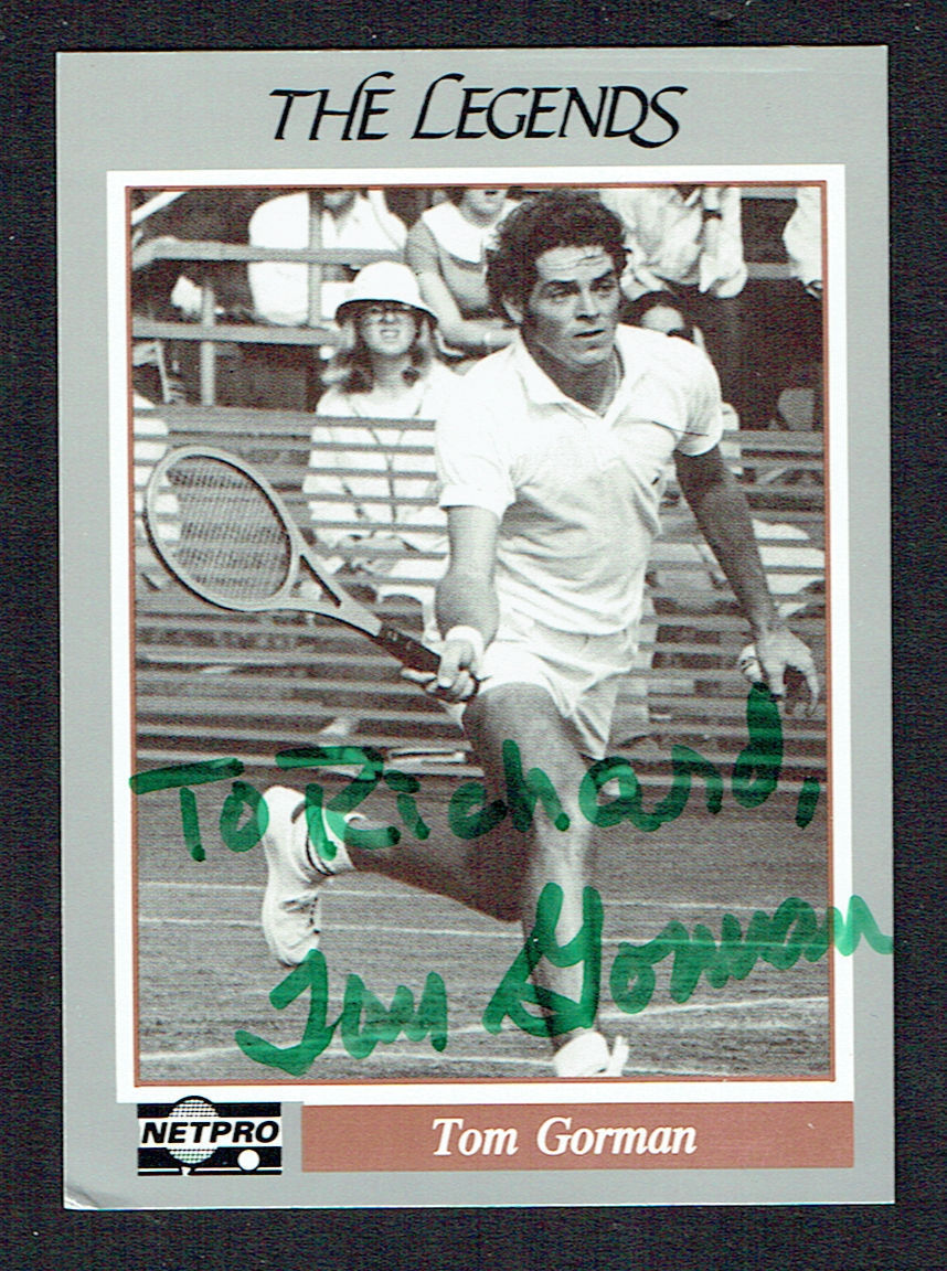 Tom Gorman #49 signed autograph auto 1991 NetPro Legends Tennis Card