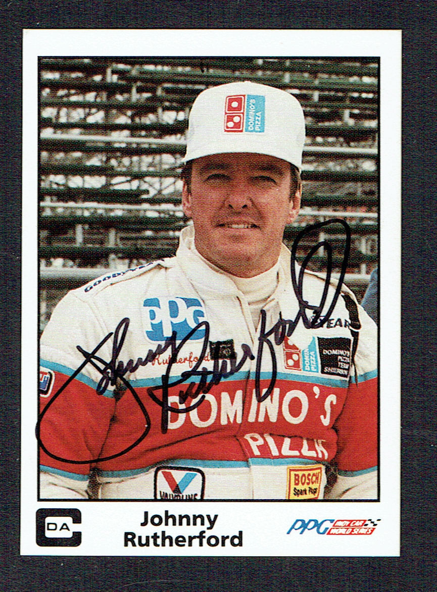 Johnny Rutherford #40 signed autograph auto 1985 A&S Racing PPG Indy Card