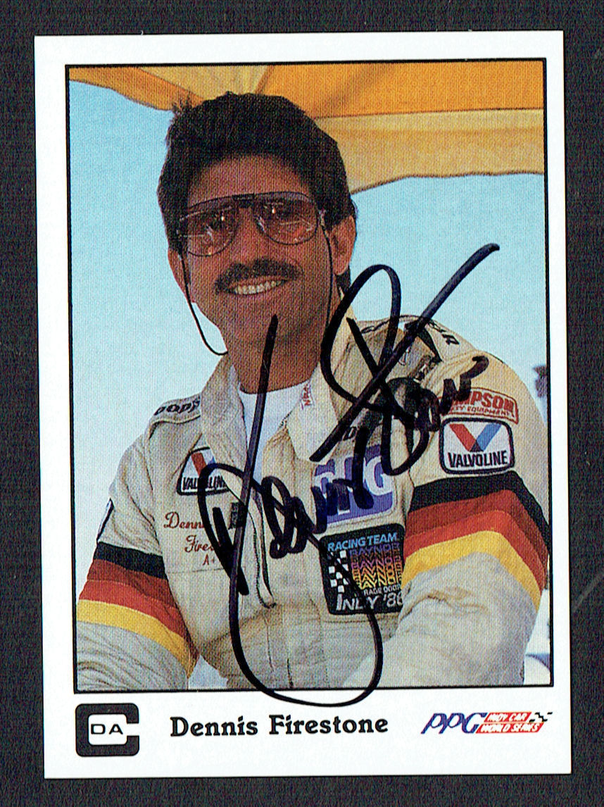 Dennis Firestone #31 signed autograph auto 1987 A&S Racing PPG Indy Trading Card