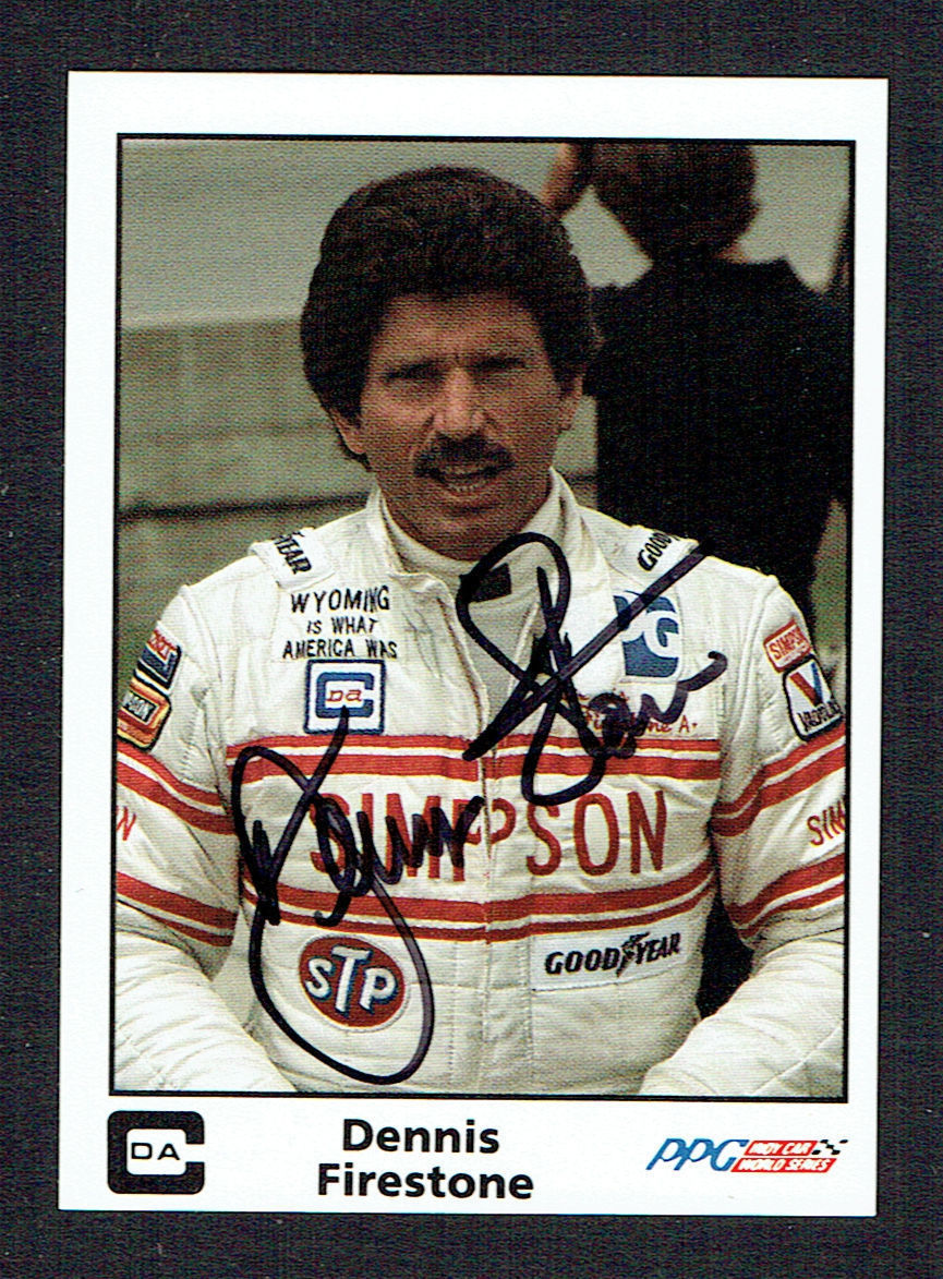 Dennis Firestone #46 signed autograph auto 1985 A&S Racing PPG Indy Trading Card