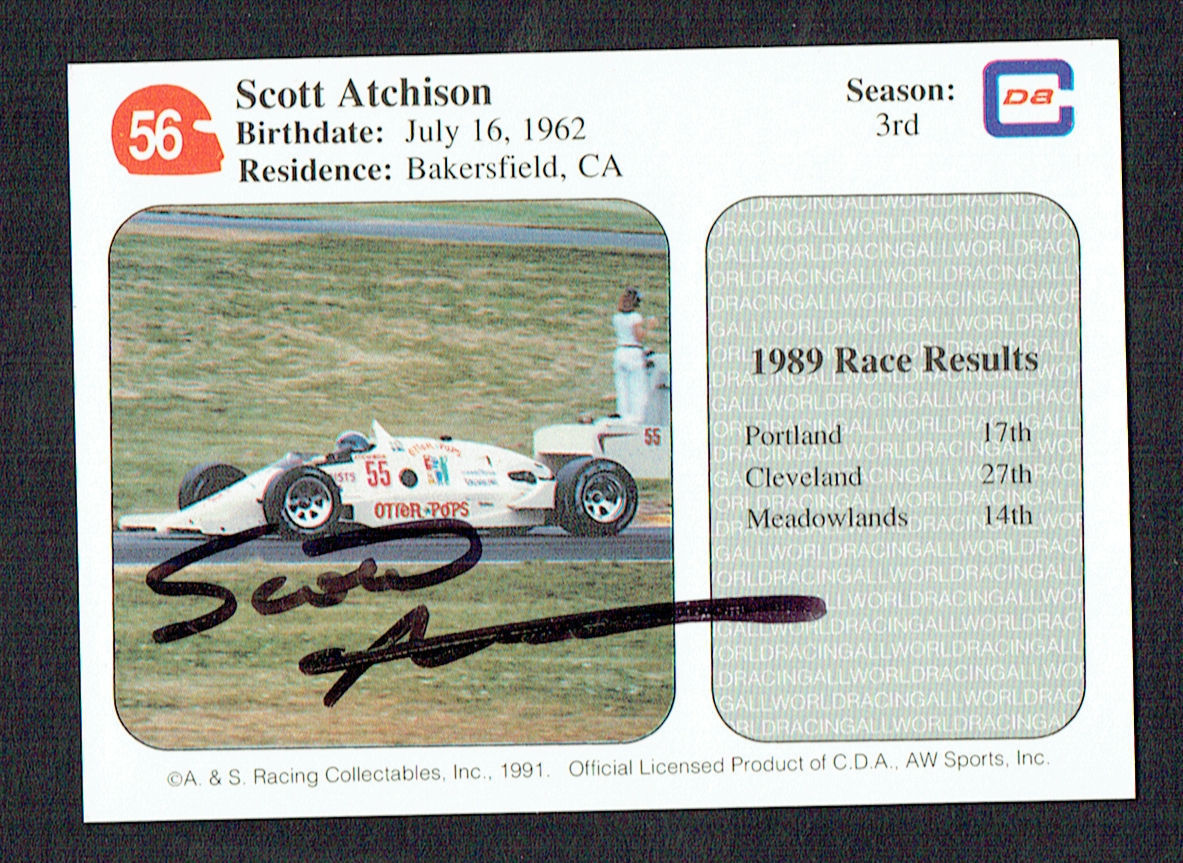 Scott Atchison #56 signed autograph auto 1991 PPG Indy Car Trading Card