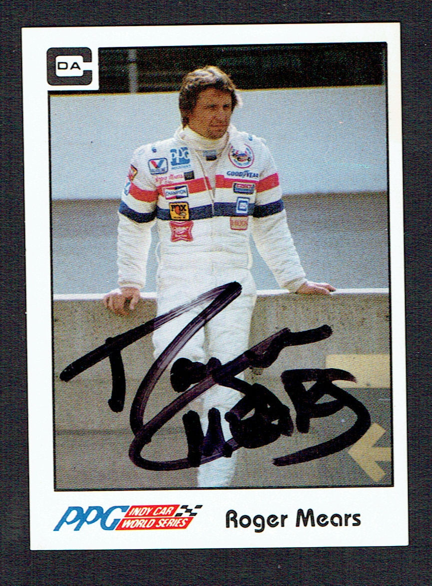 Roger Mears #4 signed autograph auto 1984 A&S Racing PPG Indy Trading Card