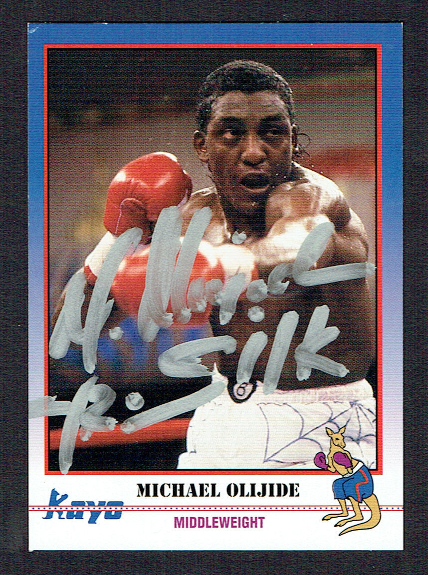 Michael Olijide #27 signed autograph auto 1991 KAYO Boxing Trading Card