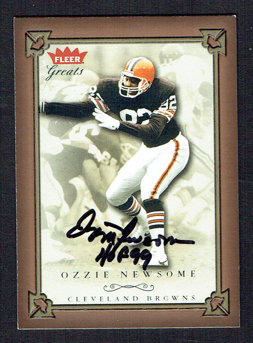 Ozzie Newsome #56 signed autograph 2004 Fleer Great of the Game Football Card